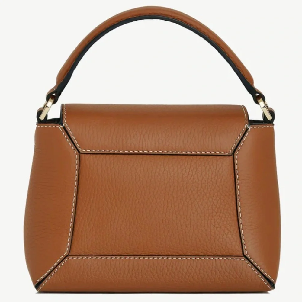 Strathberry Mosaic Nano Leather Mini Tote in tan with vanilla stitching NWT - Picture 5 of 17